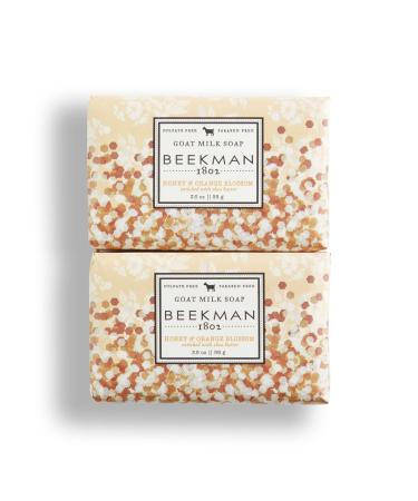 Beekman 1802 Goat Milk Soap Bar - 9 oz Pack of 2 - Nourishes Moisturizes & Hydrates the Body - Good for Sensitive Skin - Cruelty Free Honey & Orange Blossom