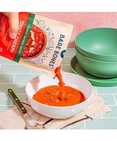 Bare Bones Tomato Chickpea Plant Based Soup 10 oz Pack of 8 - Vegan, Gluten Free, Non-GMO, Ready-to-Eat in 90 Seconds - Buy Online on SooperMarket.com