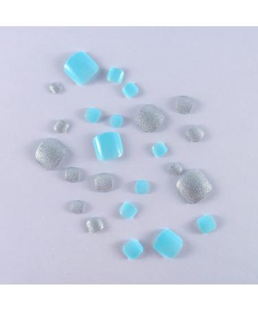 SIUSIO 96Pcs Colorful Square Acrylic Press-On Fake Toe Nails - UV Top Coat for DIY & Salons - Short False Nail Art Tips for Women & Girls - Buy Online on SooperMarket.com