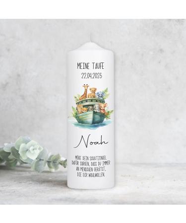 Personalized Baptismal Candle with Forest Animals | Unique Gifts for Godparents | Custom Candle with Baptism Saying | TK022 - Buy Online on SooperMarket.com