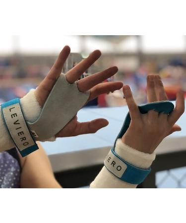 LEVIERO Palmies Gymnastics Grips - Soft Leather Hand Grips for Gym, Weightlifting, Cross Training - Aqua, Medium - Buy Online on SooperMarket.com