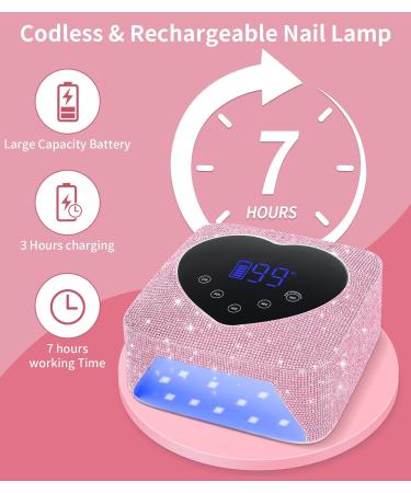 Buy UV Light for Nails - 74W Cordless Rechargeable Nail Lamp for Fast Drying | 5 Timer & Touch Control | Perfect for Salon & Home Use - Buy Online on SooperMarket.com