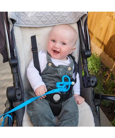 Matchstick Monkey Antimicrobial Silicone Holder Strap - Multi-Use for Teether, Bottle, Stroller, Car & Highchair (Blue, 55 cm) - Buy Online on SooperMarket.com