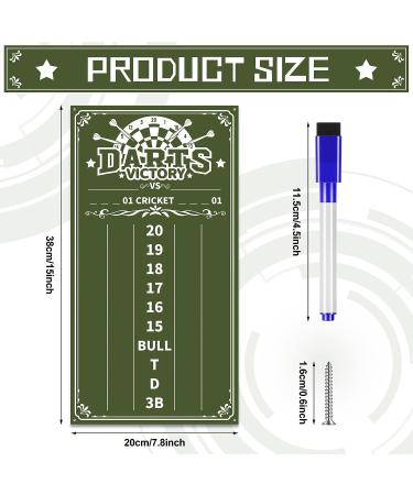 Acrylic Dart Scoreboard Set | 2 Pcs | White and Green | Dry Erase | Cricket and 01 Dart Games | Includes 4 Markers | 15 x 7.8 Inches - Buy Online on SooperMarket.com