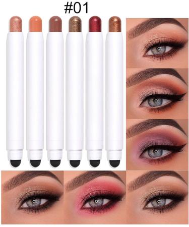 Reddhoon Eyeshadow Stick 6 Colors Matte Shimmer Cream Eyeshadow Pencil Waterproof Long Lasting High Pigmented Eye Shadow Stick Highlighter Crayon Makeup Set for Women Set A (6 Colors) - Buy Online on SooperMarket.com