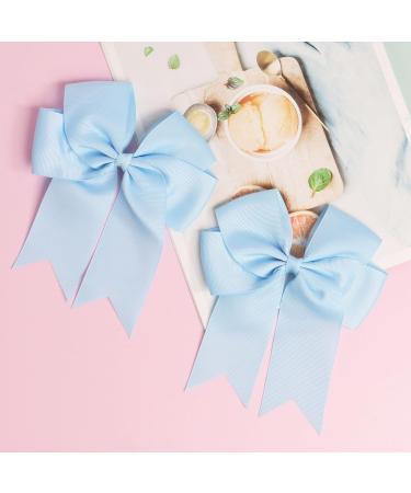 2 Pack 6 inch Bow Hair Clips Large Hair Bow Hair Barrette Clips for Women Girls Blue Hair Bow Light Blue - Buy Online on SooperMarket.com