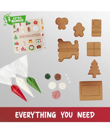 Christmas Sleigh Cookie Decorating Kit with Gingerbread Panels and Candies - Buy Online on SooperMarket.com