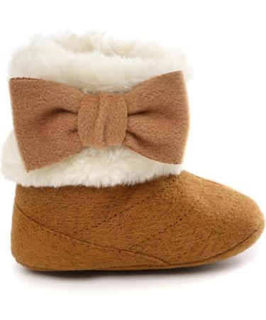 Yinuoday Winter Baby Girls Anti-Slip Snow Boots 3-6 Month Infant Dark Brown - Warm Prewalker Newborn Shoes - Buy Online on SooperMarket.com