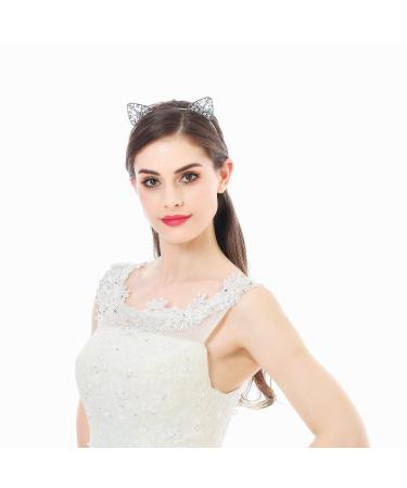 AWAYTR Crystal Cat Ears Hair Hoop Headband - Floral Hair Accessories for Women and Girls | Perfect Christmas Gift - Buy Online on SooperMarket.com