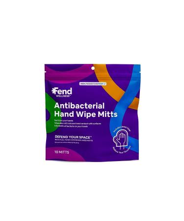 Fend Wellness 75% Alcohol Hand Wipes - Mitt Wearable Pre-moistened Mitten-Shaped Sanitizer with Protective Liner - Full Hand Coverage - 10 Wipe Mitts Set - Buy Online on SooperMarket.com