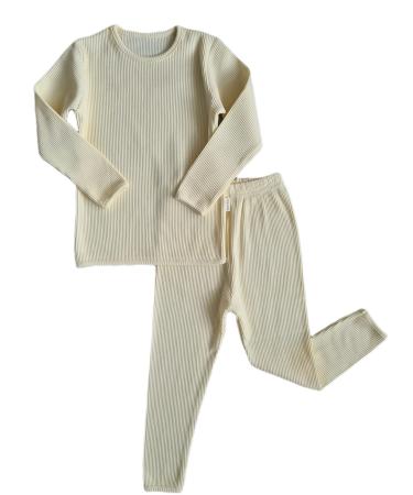 DreamBuy 20 Colours Ribbed Pyjama/Tracksuit/Loungewear Unisex Boys And Girls Pyjamas Baby Clothes Pyjamas For Women And Mens Pyjamas 7-8 Years Apricot