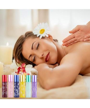 Alledomain 6Pcs 10ml Essential Oil Roller Bottles Refillable Empty Colorful Printed Frosted Glass Roll on Bottles Clear Roll Bottles with Stainless Steel Roller Balls Include 1 Dropper & Opener - Buy Online on SooperMarket.com
