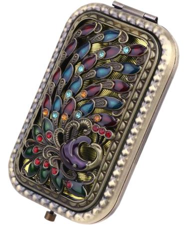 Leorx Antique Peacock Compact Mirror - Double Sided Metal Makeup Mirror for Women - Buy Online on SooperMarket.com