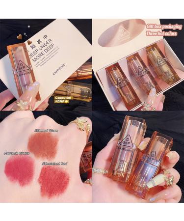 KAIQIKAIXI 3Pcs Waterproof Velvet Lipstick Set - Long Lasting, Moisturizing, Smooth Lip Stick Trio in Three Colors - Buy Online on SooperMarket.com