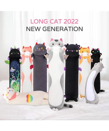 Mewaii 28in Long Cat Plush Pillow - Cute Gray Kitty Stuffed Animal Toy for Kids - Buy Online on SooperMarket.com