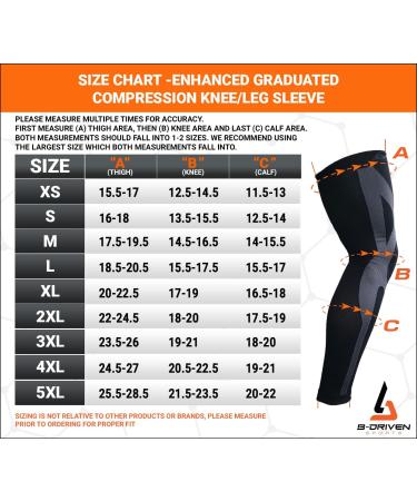 B-Driven Sports Full Leg Compression Sleeves - 20-30mmHG Medical Grade - Running and Recovery Support for Men and Women - Thigh, Calf, and Knee Compression - Size Medium - Buy Online on SooperMarket.com