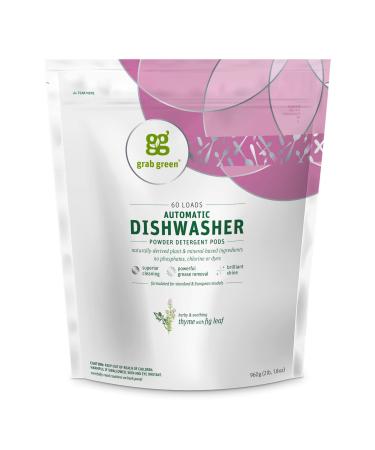 Grab Green Automatic Dishwashing Detergent Pods Thyme with Fig Leaf 60 Loads2lbs 6oz (1080 g)