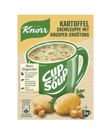 KNORR CUP A SOUP Potato cream soup with crispy cro wriston fast soup without taste-enhancing additives and dyes 48 g 12 pieces of potato cream soup 48 g (12 pack)