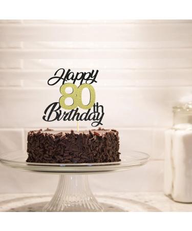 Shop Sumerk 80th Birthday Cake Attachments - Gold & Black Decorations | 1 Pack for Perfect Celebration - Buy Online on SooperMarket.com