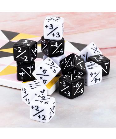 48-Piece MTG Dice Counters Set for Magic The Gathering | Creature Stats Buff Cube D6 Dice | CCG Card Game Accessory (Black & White) - Buy Online on SooperMarket.com