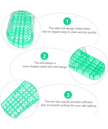 MAGICLULU 2 Pairs Slippers Quick Drying Shower Slippers Green Home Indoor Slippers Non Dorm Shoes Gym Foot Spa Soak Tub Shower Footware Massaging Travel Pvc Household Plastic Barrel 23x9cm 6x2pcs Greenx2pcs - Buy Online on SooperMarket.com