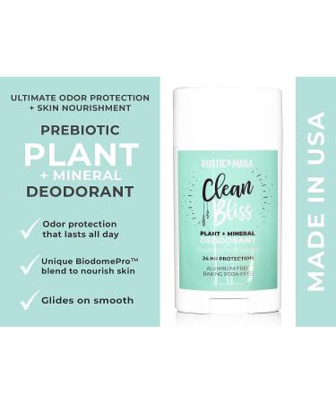 Rustic MAKA Clean Bliss Natural Deodorant | Prebiotic Formula | Vegan & Cruelty-Free | Aluminum & Paraben-Free | Odor Control for Women & Men - Buy Online on SooperMarket.com