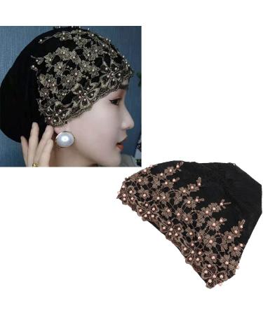 Soft Vintage Black Turban Head Wrap - Comfortable Embroidered Hair Turban for Everyday Use - Ideal Gift - Buy Online on SooperMarket.com