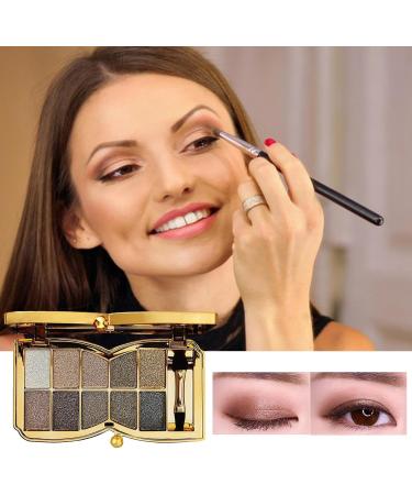 10 Colors Glitter Eyeshadow Pallet Shimmer Colorful Eyeshadow Palette Makeup Diamond Bright Makeup Shimmery Highly Pigmented Waterproof Long-lasting Sweatproof Practice Make Up - Buy Online on SooperMarket.com