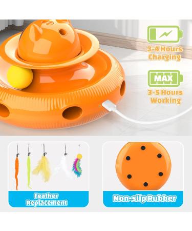 Dreamon 4-in-1 Interactive Electric Cat Toy - Self-Entertainment Cat Intelligence Toy with 5 Spring Replacements & USB | Best for International Shipping - Buy Online on SooperMarket.com