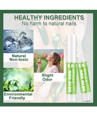 Infilila Professional Nail Glue for Acrylic Nails - Long Lasting & Strong Adhesive - 12PCS 0.07oz/Pcs - Buy Online on SooperMarket.com