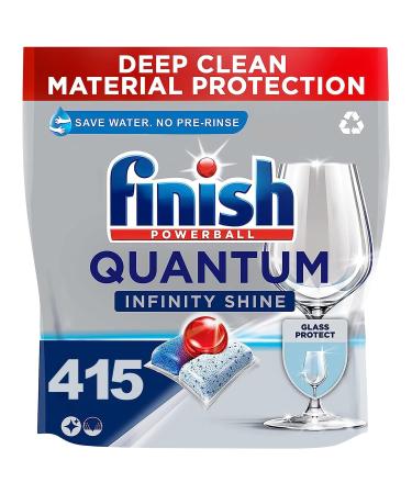 5 x Finish Quantum Infinity Shine Dishwasher Tablets - Dishwasher Tablets for Deep Cleaning Grease Removal Power and Shine - Economy Pack of 83