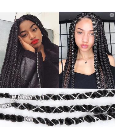 Dreadlock Braids Hair Accessories - Silver/Gold Shimmer Stretch Elastic Cord for African Braid Styling - 5M - Buy Online on SooperMarket.com
