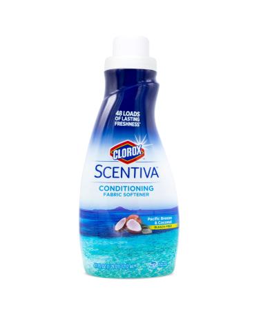 Clorox - BB0393 Scentiva Liquid Fabric Softener and Fabric Conditioner, Pacific Breeze & Coconut Scent | Leaves Behind a Great Smell for All | 41 Fluid Ounce Bottle 41 Fl Oz (Pack of 1) Pacific Breeze & Coconut