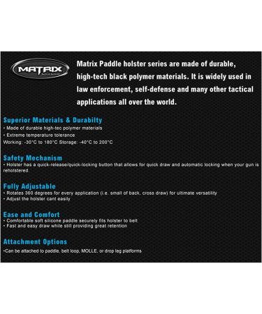 Evike Matrix Modular Attachment for Hardshell Adjustable Holster - Paddle Attachment (54398) - Buy Online on SooperMarket.com