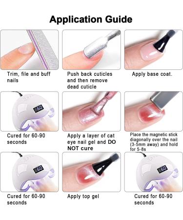 RARJSM Cat Eye Gel Nail Polish Set with Magnet Stick 9D Galaxy Velvet Silver Glitter Nude Purple Pink Red Champagne Gold Brown 6 Colors Ice Jelly Gel Polish UV LED Curing Requires Soak Off Home Salon Nude Cat Eye Set - Buy Online on SooperMarket.com