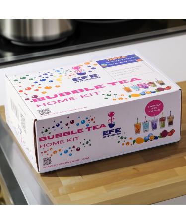 NORDIC SCHILLER Bubble Tea Home Kit Tropical Vibes 100% Vegetarian and Gluten Free Boba Tea Kit Passion Fruit Popping Boba Pearls Blue Cracao Syrup and Jasmine Green Tea Bubble Tea Gift Set - Buy Online on SooperMarket.com