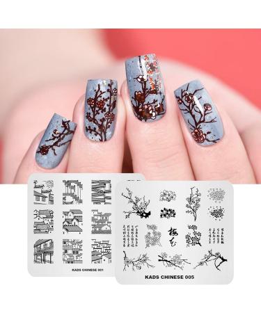 KAD Nail Stamping Plates Set - Chinese Style Series (8pcs) | Nail Art Templates - Buy Online on SooperMarket.com