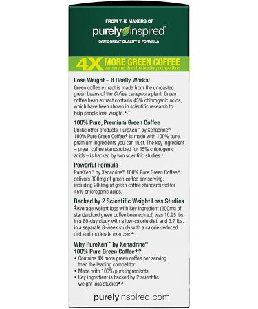 Purely Inspired Green Coffee+ - 100 Veggie Tablets for Weight Loss & Energy - Buy Online on SooperMarket.com