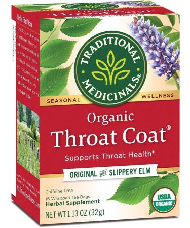 Traditional Medicinals Organic Throat Coat Herbal Tea - 16 Bags | Caffeine-Free - Buy Online on SooperMarket.com