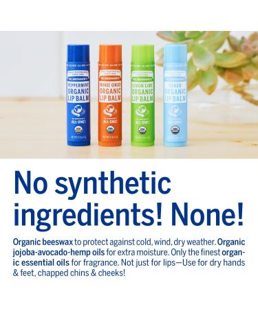 Dr Bronner's Baby Mild Lip Balm Made with Organic Oils and No Synthetic Ingredients Used for Lips Dry Hands Cuticles and Chapped Cheeks Certified Fair Trade 4g Bar Baby Mild 4g - Buy Online on SooperMarket.com