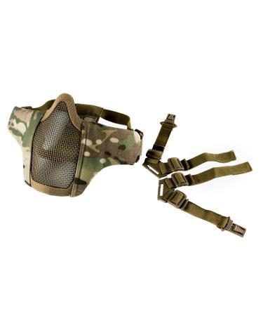 OneTigris 6" Foldable Half Face Mesh Mask Military Style Comfortable Adjustable Tactical Lower Face Protective Mask Multicam