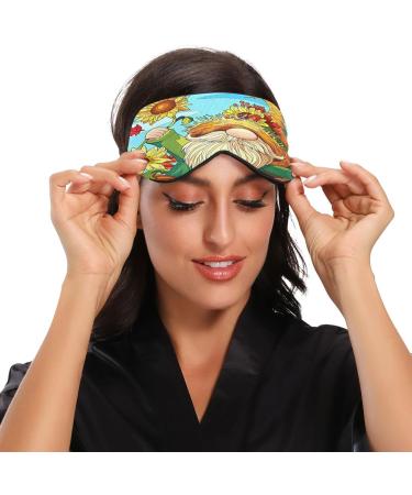 Haskirky Light Blocking Eye Mask | Adjustable for Men and Women | Ideal for Travel, Yoga, Meditation | Comfortable Smooth Design | Sunflower Gnome Print - Buy Online on SooperMarket.com