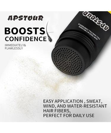 Apstour Hair Building Fibers - Instantly Conceals Hair Loss - Natural & Undetectable - 22g Black 01 - Buy Online on SooperMarket.com