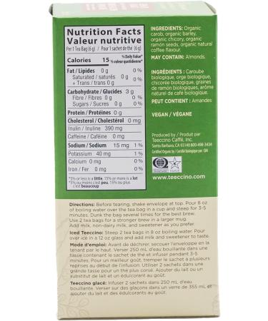 Teeccino Herbal Tea French Roast Rich & Roasted Herbal Tea That s Caffeine Free & Prebiotic for Natural Energy Coffee Alternative 25 Tea Bags - Buy Online on SooperMarket.com