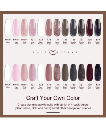 Shop Lavender Violets 12 Skin Tone Acrylic Powder & Liquid Set | DIY Nail Kit with Brush & Forms - International Shipping - Buy Online on SooperMarket.com