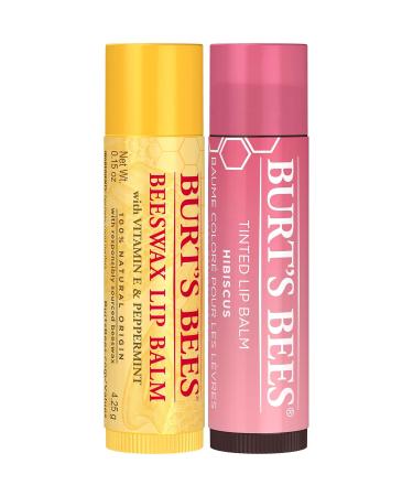 Burt's Bees Lip Care Multipack - Beeswax & Tinted Hibiscus Lip Balm Value Pack (2 x 4.25g) - Shop Internationally - Buy Online on SooperMarket.com