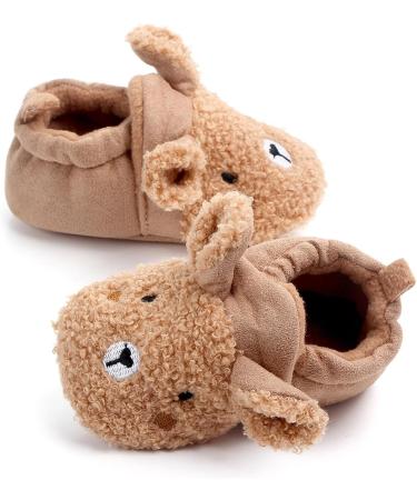 Exemaba Baby Winter Warm Shoes - Anti Slip Fleece Booties for Girls Boys (9-12 Months, Coffee) - Buy Online on SooperMarket.com