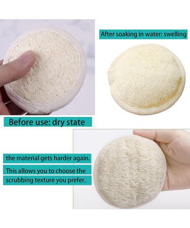 Natural Loofah Face Exfoliator Pads - 100% Handheld Scrubber for Bathing and Showering - Ideal for Spa Facial Cleansing - Men and Women - 2pcs - Buy Online on SooperMarket.com