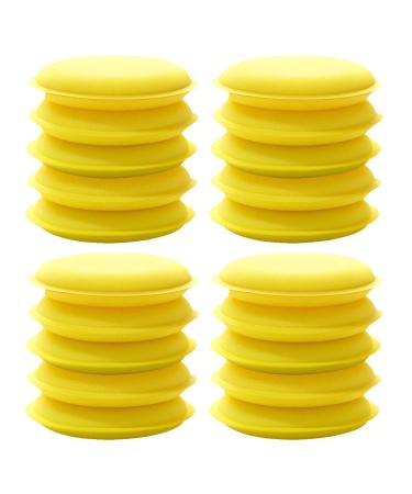 XROLAND Wax Foam Sponge 20Pcs Car Round Waxing Polish Wax Foam Sponge Applicator Pads 10Cm Cleaning Sponge Clean Washer Washing Tool Car Clean