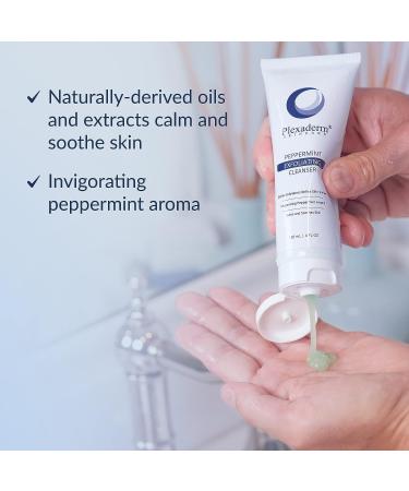 Plexaderm Peppermint Exfoliating Skin Cleanser - Hydrating Gentle Facial Cleanser for Pore Minimizer & Acne - Buy Online on SooperMarket.com
